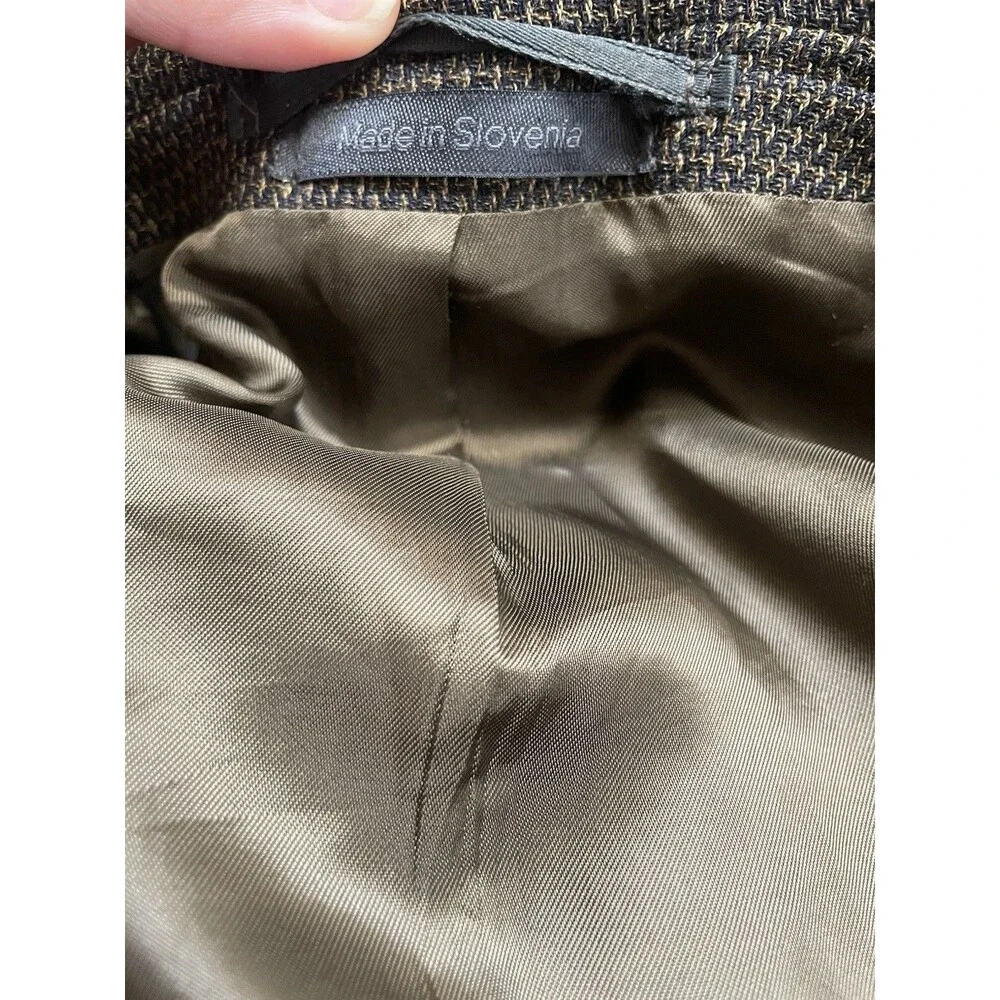 VTG Cavelli 100% Wool Mens Blazer Sport Coat 44L Navy Gold Button Preppy Classic